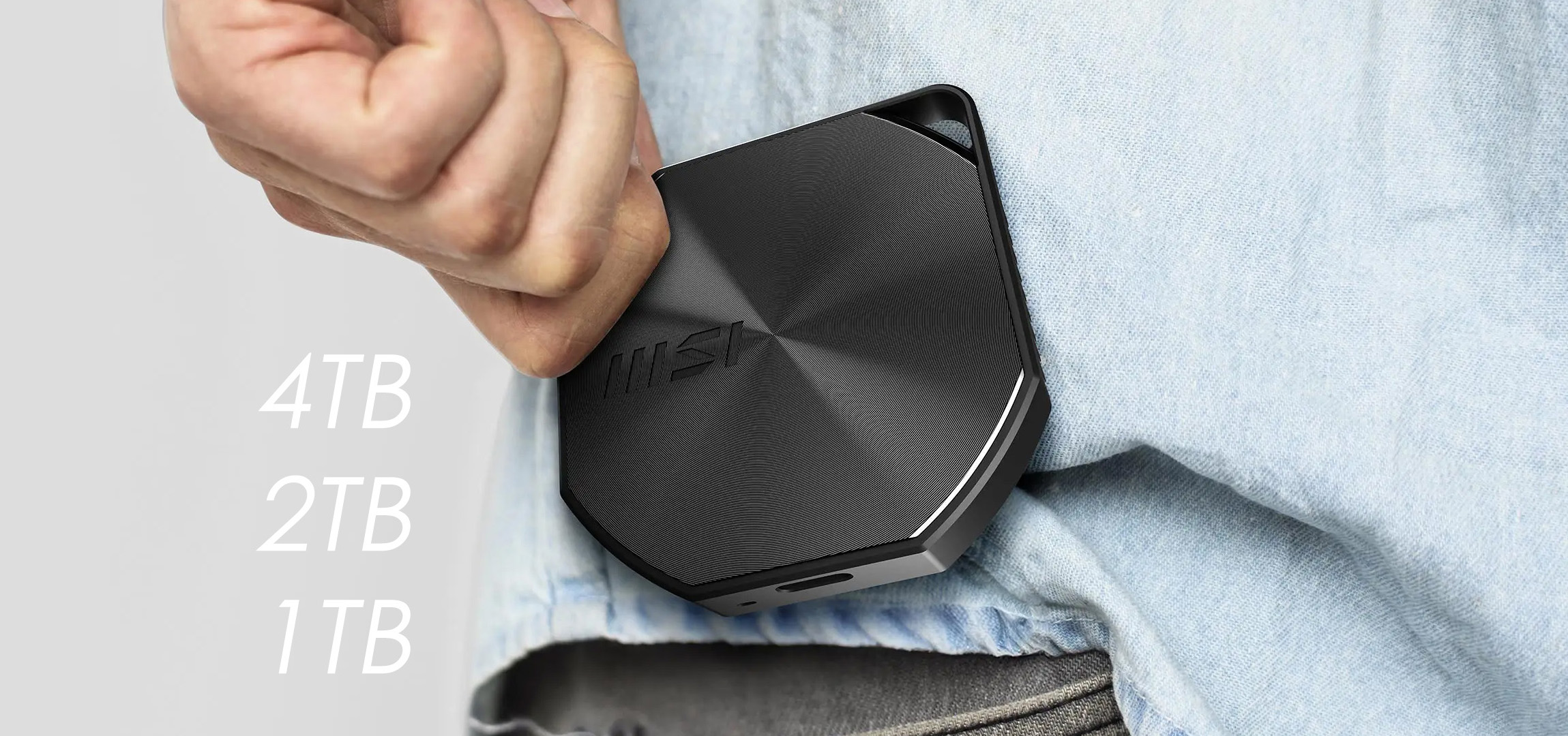 MSI DATAMAG 20Gbps USB 3.2 Gen 2x2 Magnetic Portable SSD - 1TB